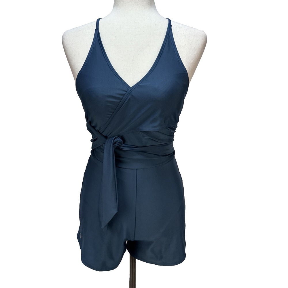 Nani Swimwear Swim Romper One Piece Size S Swim Shorts Tie Wrap Adjustable Strap